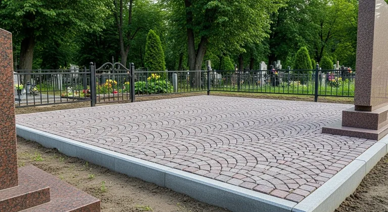 Гранитная плитка ёлочкой на участке, образец ПМ021 в Санкт-Петербурге
