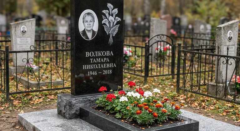 Памятник с гравировкой калл — выполненная работа «Волкова» в Санкт-Петербурге