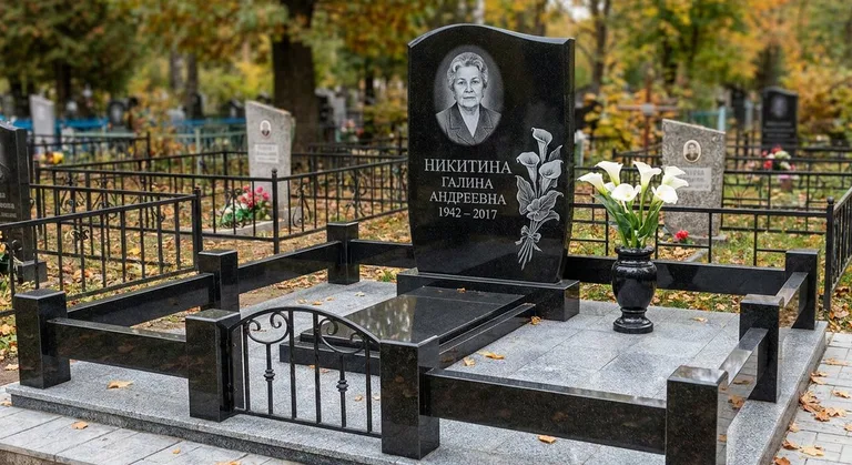 Памятник с гравировкой калл — выполненная работа «Никитина» в Санкт-Петербурге