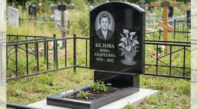 Памятник с гравировкой калл — выполненная работа «Белова» в Санкт-Петербурге