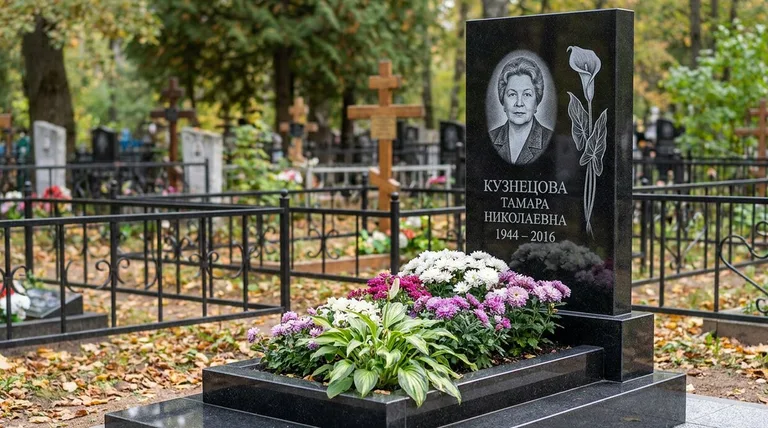 Памятник с гравировкой калл — выполненная работа «Кузнецова» в Санкт-Петербурге