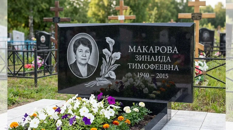 Памятник с гравировкой калл — выполненная работа «Макарова» в Санкт-Петербурге
