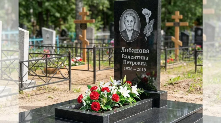 Памятник с гравировкой калл — выполненная работа «Лобанова» в Санкт-Петербурге