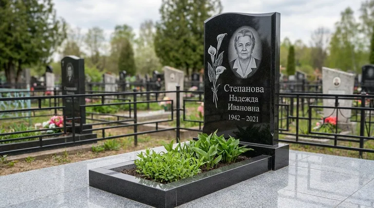 Памятник с гравировкой калл — выполненная работа «Степанова» в Санкт-Петербурге
