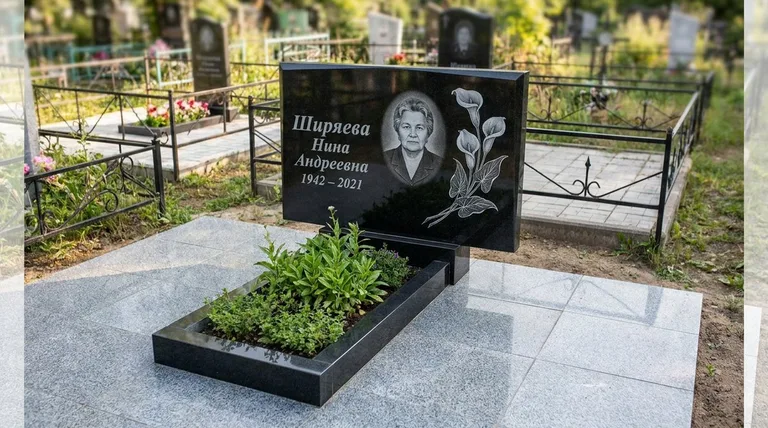 Памятник с гравировкой калл — выполненная работа «Ширяева» в Санкт-Петербурге