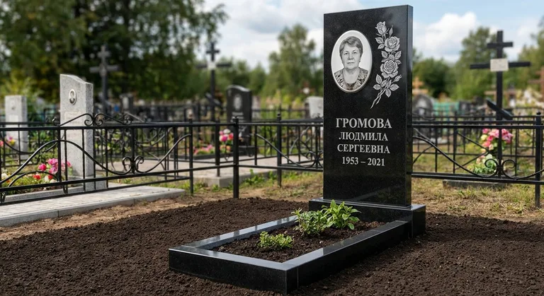 Памятник с гравировкой роз — выполненная работа «Громова» в Санкт-Петербурге