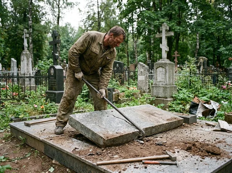 Демонтаж гранитной плитки и мощения участка в Санкт-Петербурге