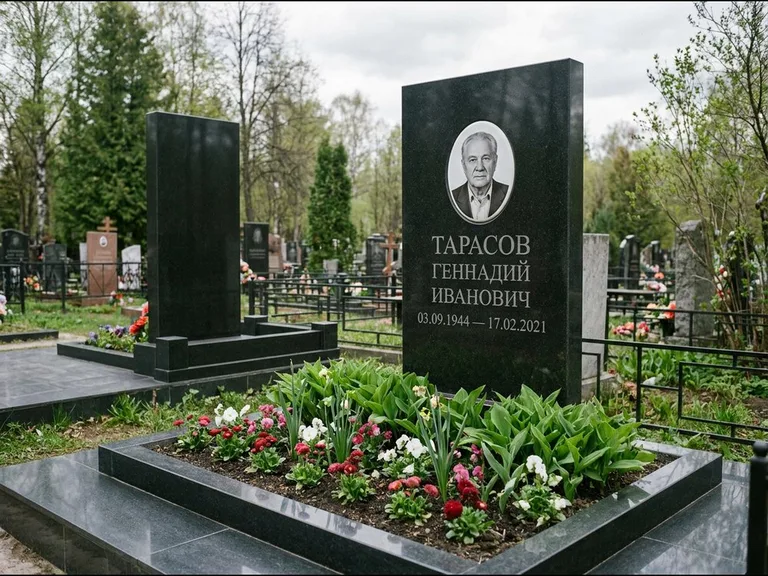 Керамический портрет на габбро-диабазе в Санкт-Петербурге