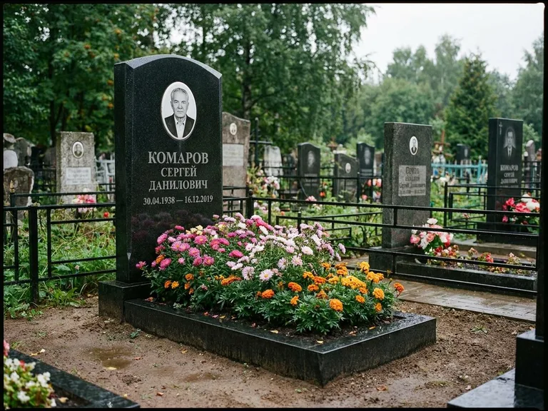 Портрет на керамике — семейный памятник в Санкт-Петербурге