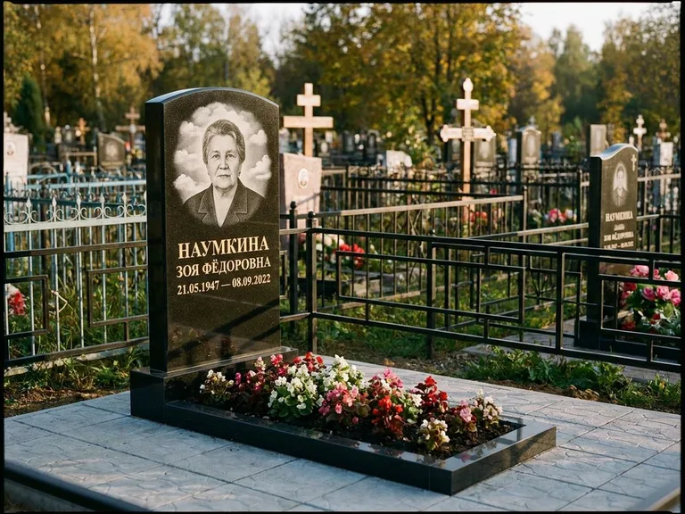Гравировка портрета на чёрном граните — выполненная работа 30 в Санкт-Петербурге