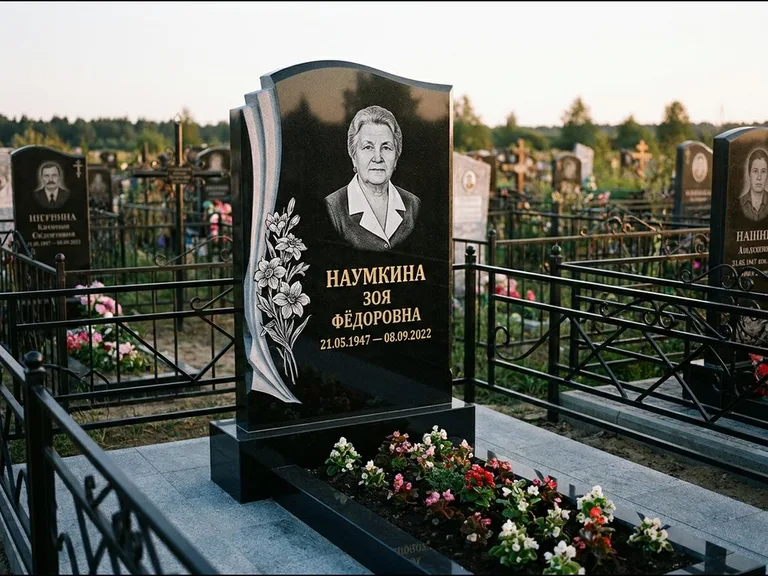 Гравировка портрета на чёрном граните — выполненная работа 6 в Санкт-Петербурге