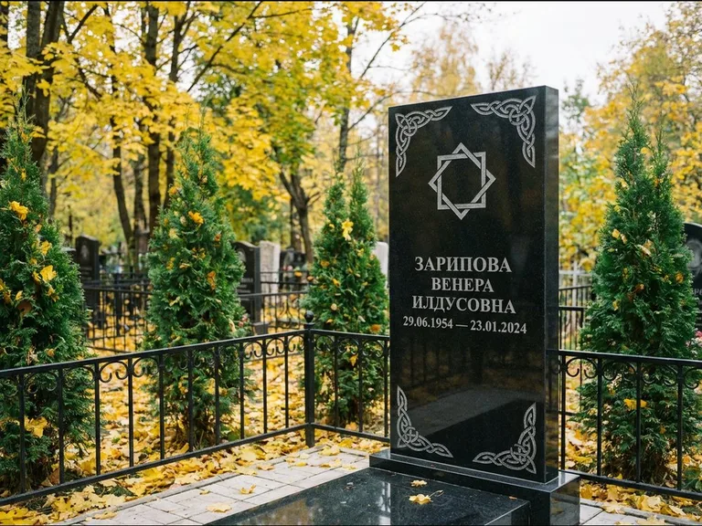Мусульманский памятник — руб аль-хизб с восточной плетёнкой, работа «Зарипова» в Санкт-Петербурге