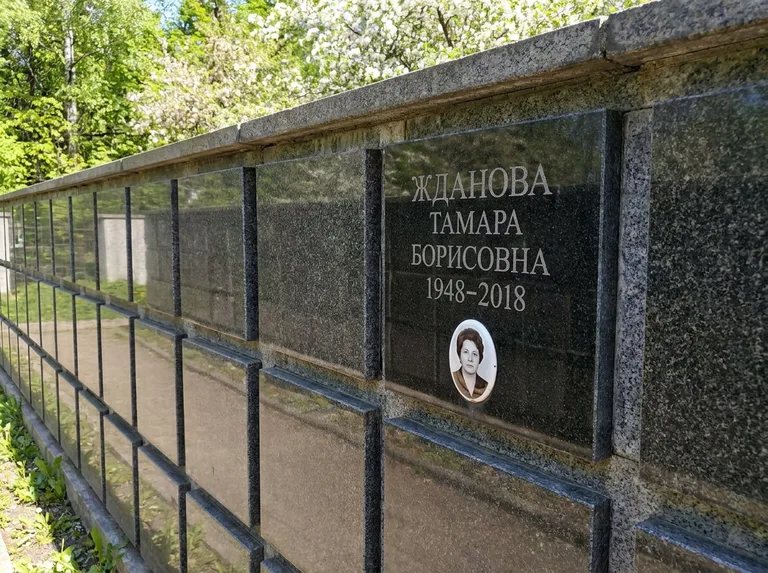Аллея на Большеохтинском кладбище в Петербурге