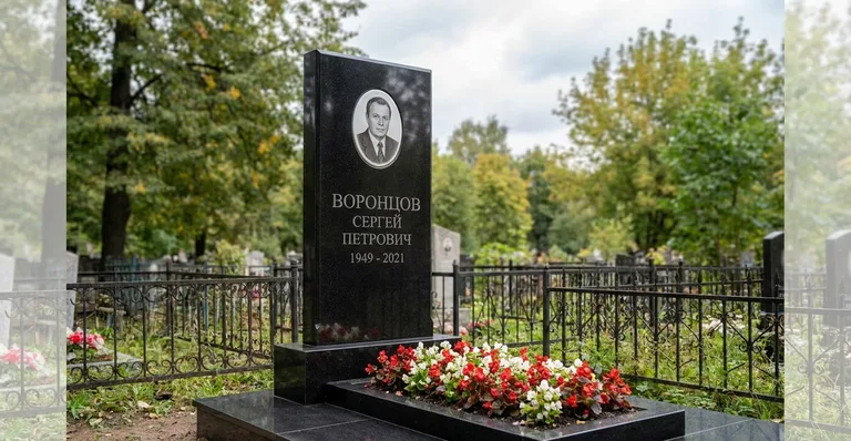 Памятник с цветником, Примеры памятников и благоустройства захоронений, выполненных мастерской «Мастер Каменев»