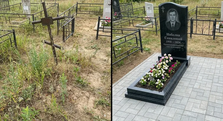 Памятник под ключ: запущенная могила до и ухоженный мемориал после в Санкт-Петербурге