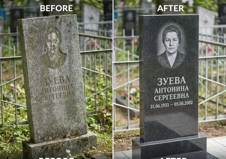 Восстановление сколов кромки гранита: до и после в Санкт-Петербурге