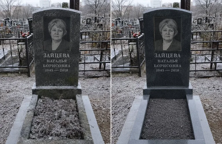 Диптих №10: белый мрамор — убраны жёлтые подтёки, восстановлена белизна стелы в Санкт-Петербурге