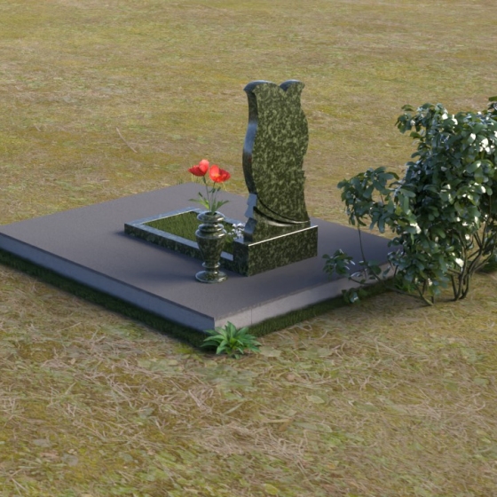 Памятник-бутон с углублением для портрета, гранит Балтик грин, вид 4