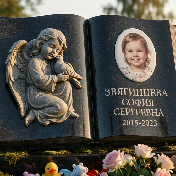 Детский памятник в форме книги