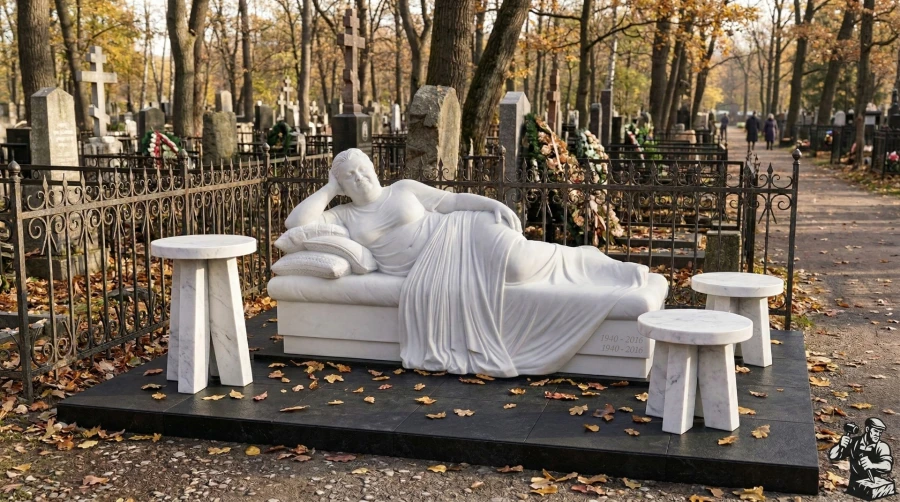 memorial-iz-belogo-mramora-skulptura-zhenshchiny-na-stelyazhe