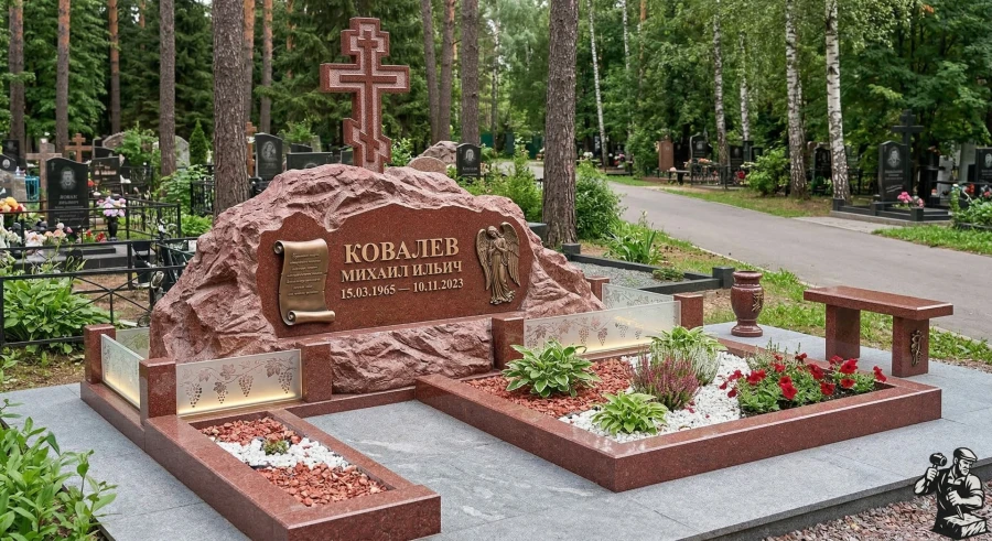 pamyatnik-skala-iz-krasnogo-granita-kovalev