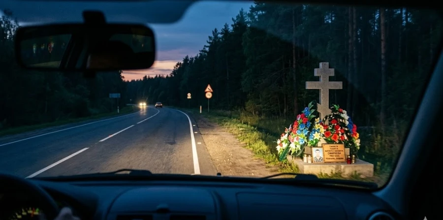 pamyatnik-na-doroge-v-temnoe-vremya-sutok